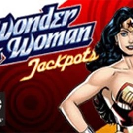 Wonder Woman Jackpots slot logo by Amaya at Tooniebet Casino